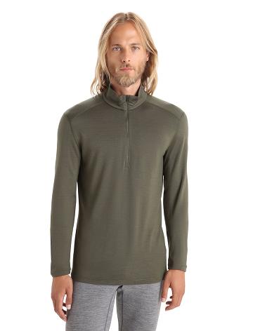 Base Layers Icebreaker Merino 260 Tech Long Sleeve Half Zip Thermal Top Męskie Oliwkowe | PL 1563DFMN